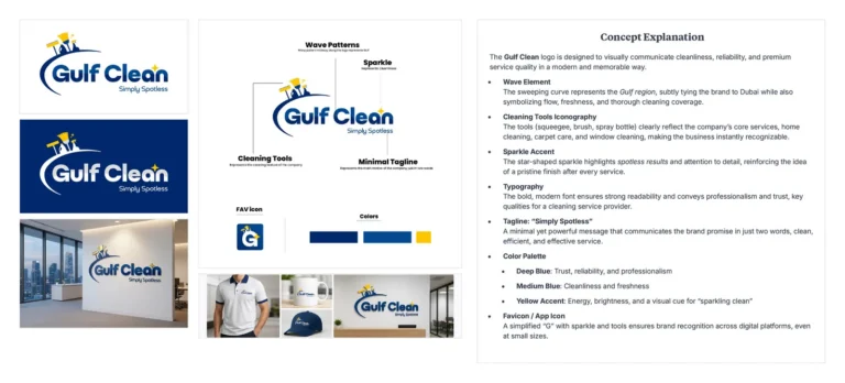 Logo and brand concept for Gulf Clean by Robotely