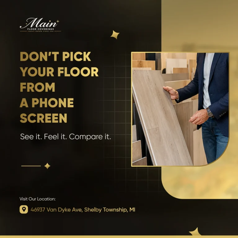 Social media post design for Main Floor Coverings by Robotely