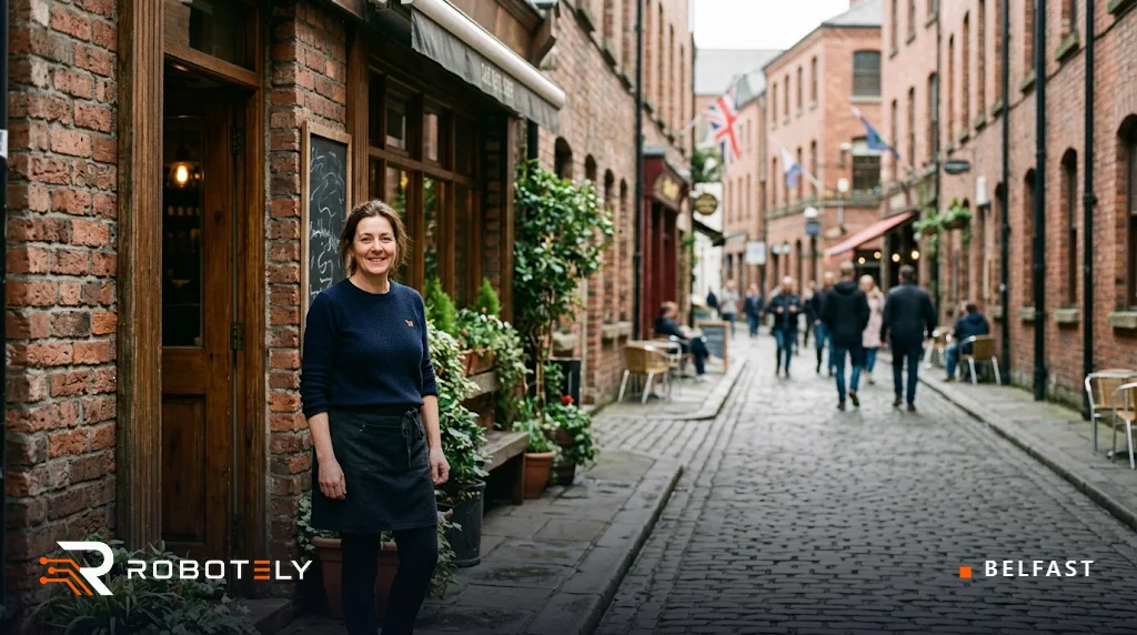 Cafe owner in Belfast Cathedral Quarter