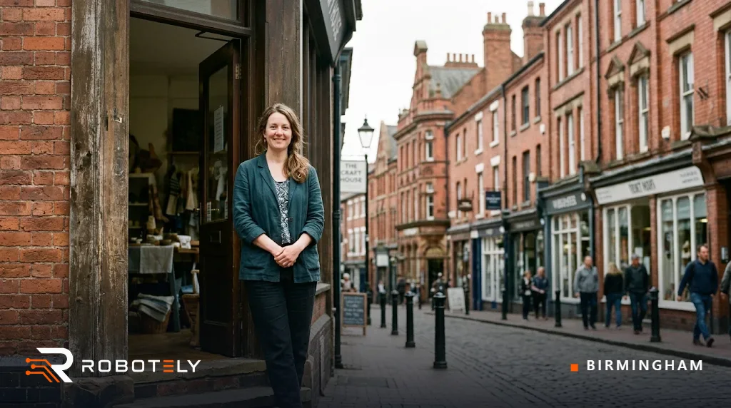 Independent shop owner in Birmingham Jewellery Quarter