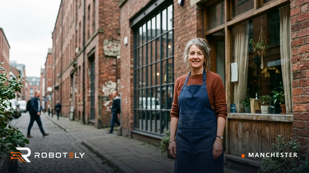 Cafe owner in Manchester Northern Quarter