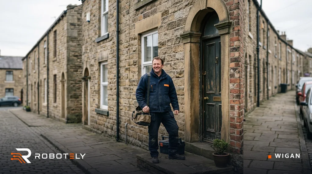 Heating engineer at a home in Wigan